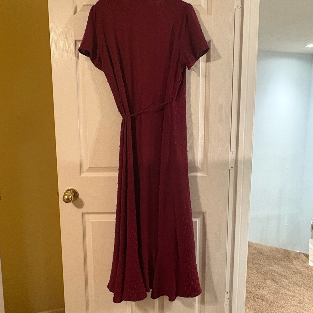 PrettyGarden Red Textured dress - Picture 2 of 5